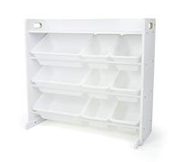 HumbleCrew Scaffale Bambini Luminoso: Organizer Giocattoli con 9 Contenitori, Design Bianco/Bianco Moderno, Ideale per Camerette Stile e Ordinate