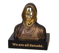 HumblePleb Fatto a mano 6 pollici BTC Satoshi Nakamoto Figura Resina Bitcoin Statua Finitura Bronzo Regalo per Bitcoiner