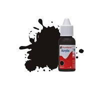 Humbrol Vernice acrilica n. 201 Flacone contagocce Nero Metallizzato (DB0201), 14 ml, Colore, 14ml
