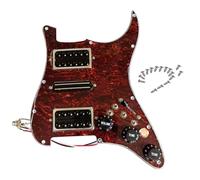 Humbucker - Set di pickup caricati HSH precablati Strat Pickguard Coil Split Chitarra con interruttore mute di uscita interruttore a 4 strati di tartaruga rossa per Fender
