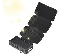 Humdcdy Power Bank Solar - Caricatore a manovella con luce LED, Powerbank wireless, funzione di allarme SOS integrata e per ciclisti, , escursionismo