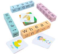 Humerry Gioco di ortografia di parole, gioco di lettere assortite per bambini, gioco di carri armati di corse di parole veloce, 54 unità di schede flash blocchi alfabeto, giocattoli