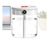 Humidifiers for Bedroom, Double Spray 2L Tank Cool Mist Humidifier, Automatic Humidity Sensor with Digital Display, Quiet Desk Diffuser 5.16x5.16x5.98 in Ideal for Home, Room