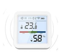 Humidity Sensor, Smart Digital Hygrometer, High Accuracy Wireless Monitoring, Portable ABS Detector, Ideal for Air Quality Control, 2,2 x 2,2 x 0,91 pollici, colore bianco, 1 pezzo