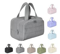 Humidity Travel Cosmetic Bag,Cureaway Travel Cosmetic Bag,Large Capacity Wide-Open Travel Cosmetic,For Womentraveling, Essentials Toiletries (Gray)