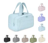 Humidity Travel Cosmetic Bag,Cureaway Travel Cosmetic Bag,Large Capacity Wide-Open Travel Cosmetic,For Womentraveling, Essentials Toiletries (Light blue)