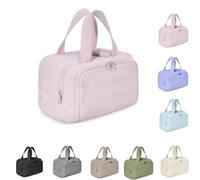 Humidity Travel Cosmetic Bag,Cureaway Travel Cosmetic Bag,Large Capacity Wide-Open Travel Cosmetic,For Womentraveling, Essentials Toiletries (Pink)
