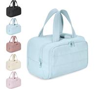 Humidity Travel Cosmetic Bag,Large Capacity Wide-Open Travel Toiletry Bag,0.6lb Lightweight,Travel Bag for Essentials Toiletries for Women (Blue)