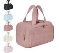 Humidity Travel Cosmetic Bag,Large Capacity Wide-Open Travel Toiletry Bag,0.6lb Lightweight,Travel Bag for Essentials Toiletries for Women (Rose)