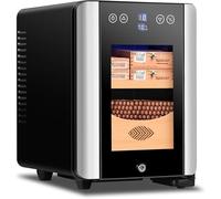 Humidor elettrico per sigari da 8 litri, per 100 pezzi, con controllo silenzioso della temperatura di raffreddamento, porta in vetro a doppia lastra, mensola e cassetto in legno di cedro