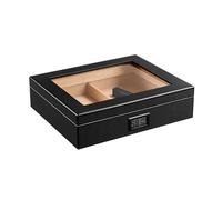 Humidor for sigari con umidificatore e igrometro Portasigari da Viaggio in Legno di Cedro con Piano in Vetro Portasigari da Tavolo con divisore for 30-50 sigari, Regali for Uomo