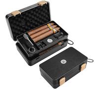 Humidor per sigari da viaggio, custodia portatile a doppio strato con accessori per sigari, kit umidificatore e tagliasigari, cedro spagnolo e supporto per sigari, impermeabile, indeformabile, idea
