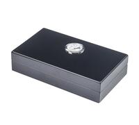 Humidor Per Sigari Di Piccola Capacità - Contiene 4 Sigari - Scatola Per Sigari In Legno Di Cedro - Scatola Portaoggetti Portatile Da Scrivania - Regalo Per Uomo,Black