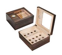 Humidor per Sigari,Humidor Sigari Cedro Fatto a Mano,con Igrometro,Divisorio,Umidificatore Sigari Super Sigillante,Classic Desk Piano Vetro cigar humidor(25-50 sigari) Regali per Uomini,Marito,Padre