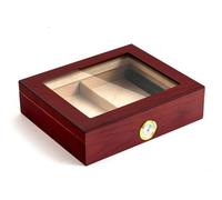 Humidor Per Sigari In Legno Di Cedro, Scatola Per Sigari Per 35 Sigari, Parte Superiore In Vetro, Igrometro, Divisore Humidor Per Sigari A Temperatura Costante,CherryWood