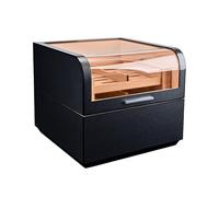 Humidor per sigari in vetro con umidificatore e divisore, può contenere 220 sigari, realizzato a mano in legno di cedro, scatola portatile da viaggio per uomo