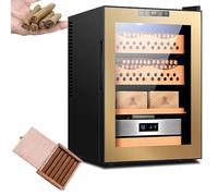 Humidor per sigari per 200-300 sigari con raffreddamento, riscaldamento e controllo dell'umidità, Humidor per sigari con refrigeratore elettrico, Humidor da mobile con cassetto di legno,Gold