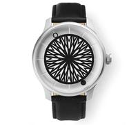 humism Rhizome 42mm Automatico Acciaio Zaffiro Bianco Nero Pelle Orologio Unisex