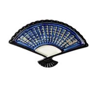 Humkopnl per ravioli con piattino da in ceramica | Piatto pieghevole a forma di ventaglio per la casa, cucina, patatine fritte, antipasti, snack, insalata, frutta, blu