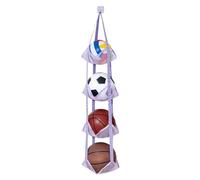 Humkopnl Supporto per palloni - Supporto verticale multistrato in rete - Organizer da appendere sopra la porta - per calcio, pallavolo, animali di peluche, giocattoli, casa, garage, camera dei bambini