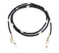 humlbird Catena per occhiali da sole con perline di cristallo curativa con perle per donne, Nero, S