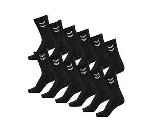 Hummel Basic - Calzini sportivi unisex, confezione da 12 pezzi, colore nero, 36/40