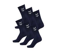 hummel Calzini sportivi unisex in confezione da 6 pezzi, Blu marino (7026), 41-45