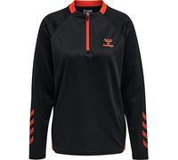 hummel Felpa da Donna HmlGG12 Action con Mezza Zip da Donna, Nero/Ciliegia, 2XL