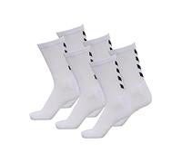 hummel Fundamental - Calzini sportivi da uomo, ideali per lo sport e la vita quotidiana, gestione dell'umidità, supporto per l'arco del piede, 6 paia di calzini, Bianco (9001), 46-48
