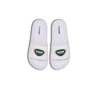 hummel Pool Slide Badge, Sandali scorrevoli Unisex-Adulto, Bianco Verde, 41 EU