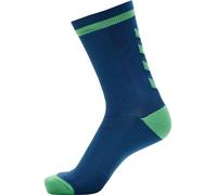 hummel Unisex - Adulto ELITE INDOOR SOCK LOW PA Calzino, GREEN ASH/BLUE CORAL, 43-45