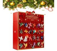 Hummingbird Advent Calendar - 2025 24 Days Humming Bird Ornaments Christmas Tree Advent Calendar, Christmas Holiday Gifts Colorful Hummingbirds for Nature Lover, Adult, Kid (1Pcs)