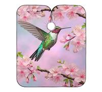 Hummingbird And Flowers Donna Uomo Mantello Da Barbiere Tutta Lunghezza Mantellina Parrucchiere Con Chiusura A Gancio Mantella Parrucchiere Per Parrucchieri Acconciatura Uso Domestico 168X140Cm