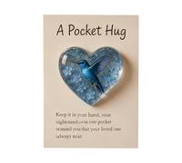 Hummingbird Charm - Heart Shaped Tabletop Ornament with Motivational Card | Inspirational Keepsake Decoration for Sympathy Encouragement Holiday Display Bedroom Car and Home Decor