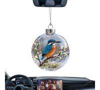 Hummingbird Christmas Ball Ornament - 3D Clear Artificial Home Decor, Elegant Bird Hanging Decoration | Shiny Festive Finish, Lightweight and Reusable, Ideal for Home, Office, Party, 8x8x10cm