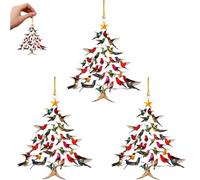 Hummingbird Christmas Ornament, Colorful Hummingbirds Tree Decor, Colorful Stacked Hummingbird Ornament for Christmas, Indoor/Outdoor ChristmasTree Listing Souvenir Gift for Bird Lovers (3PCS)