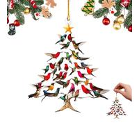 Hummingbird Christmas Ornament, Colorful Hummingbirds Tree Decor, Colorful Stacked Hummingbird Ornament for Christmas, Indoor/Outdoor ChristmasTree Listing Souvenir Gift for Bird Lovers (1PC)