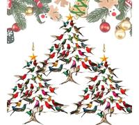 Hummingbird Christmas Ornament, Colorful Hummingbirds Tree Decor, Hummingbird Christmas Tree Ornament, Winter Hummingbirds Home Decoration, for Bird Lovers (8CM #3)