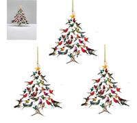 Hummingbird Christmas Ornament, Colorful Hummingbirds Tree Decor, Hummingbird Christmas Tree Ornaments, Colorful Stack Hummingbird Home Decor, for Bird Lover (3Pcs)