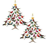 Hummingbird Christmas Ornament, hummingbird christmas tree ornament, Winter Hummingbirds Home Decoration, for Bird Lovers (2 PCS,10CM)