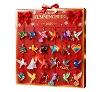 Hummingbird - Conto alla rovescia natalizio 2D in acrilico per 24 giorni con ornamenti a forma di, decorazione da parete o scrivania per casa, ufficio, auto, dormitorio, appartamento e