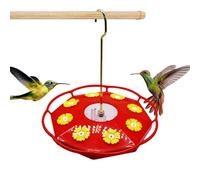 Hummingbird Feeder, Feeding Station Tray, 9.45x8.27x8.27 Inches, Outdoor Bird Feeders, Leak Proof Feed Ports, Suspension Design for Garden Yard Patio Decoration, Red