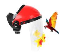Hummingbird Feeder Hat, Wild Bird Feeder Helmet, Lightweight Wearable Design, Decorative Flower Accent, Size, for Men Women Adult Bird Watching Enthusiasted 28x25cm 300g Red