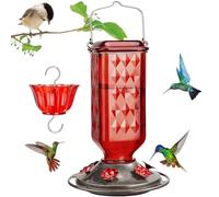 Hummingbird Feeder, Outdoor Bird Feeders, Bee Guard Ports, Hanging Gardens, Creative Feeding Station for Garden, Backyard, Patio, Balcony, Front Yard, Park, Space, Greenhouse, 5.91x11.81 Inches