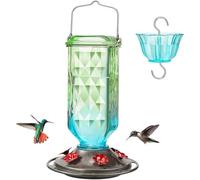 Hummingbird Feeder - Outdoor, Leak Proof, Hangable | Bird Feeder With Built-In Ant Moat For Garden Decoration, Balcony, Yard | 6 Flower Feeding Ports With Perches For Attracting Birds