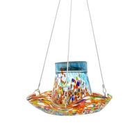 Hummingbird Feeder, Solar-Powered Bird Feeder, 8,66 x 17,72 pollici Stained Glass Solar Decorations, Sturdy Feeding Supplies, Garden Lawn Ornaments for Backyard, Patio, Outdoor Decor