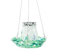 Hummingbird Feeder, Solar Powered Wild Bird Feeders, 8,66 x 17,72 pollici, Stained Glass Decoration, Weather-Resistant, Ideal for Garden Decor, Lawn Ornaments, Backyard, Patio