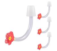 Hummingbird Feeder Stoppers, Floral Tip Spouts, Replacement Parts, Drip-Proof Feeding Ports, PP Material, 4 Pieces Set, Single Double Head Sizes, for Backyard Lawn Outdoor Use
