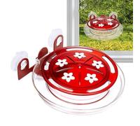 Hummingbird Feeder, Suction Cup Bird Feeder, 7.0x6.8x3.1 Inches Refill Hummingbirds Feeding Station, Transparent Acrylic, Refillable Birds Nectar Cups for Window Mounting, Balconies Outdoor