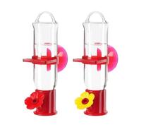 Hummingbird Feeder Window - Plastič Window Mount Hummingbird Feeder With Perche | Leak-Proof Tidy Use | Clear Suction Cup Waterer With 2 Flower Ports | For House Garden Balcony Outside Winter Viewing